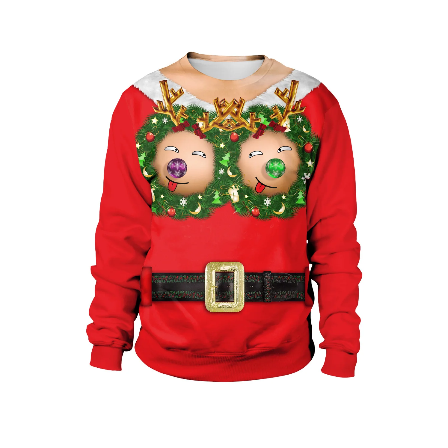 Size F New listing Christmas Sweaters Stylish Unisex Men Women Santa Claus Ugly Christmas Sweater Novelty Sexy RED Retro Sweater - Цвет: Size F