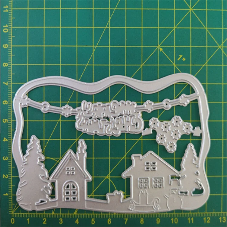 

Free shipping metal cutting dies cut die mold Christmas snow scene Scrapbook paper craft knife mould blade punch stencils die