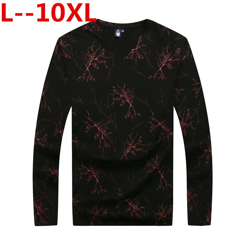 Мужская футболка с длинным рукавом размера плюс 10XL 8XL 6XL 5XL|Мужские футболки| |
