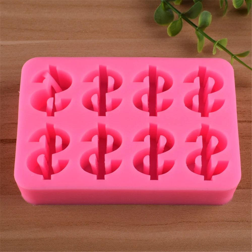 8 Even US Dollar Sign Money Gold Shape Turn Sugar Silica Gel Mold Chocolate Cake Decoration Fondant Tools | Дом и сад