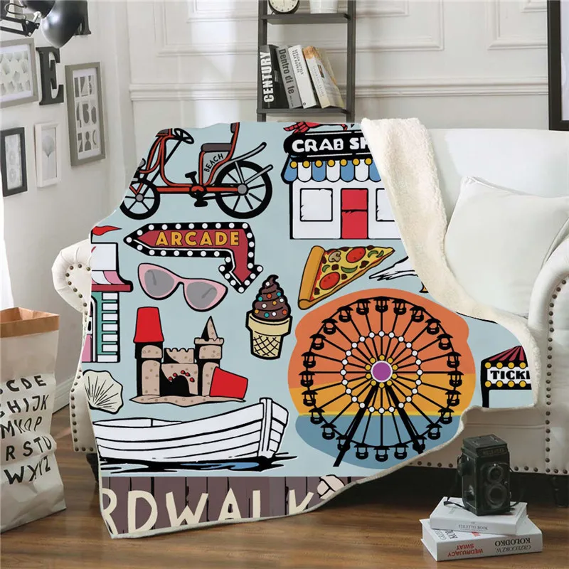 3D печатное одеяло на искусственном меху бархатное плюшевое Флисовое покрывало