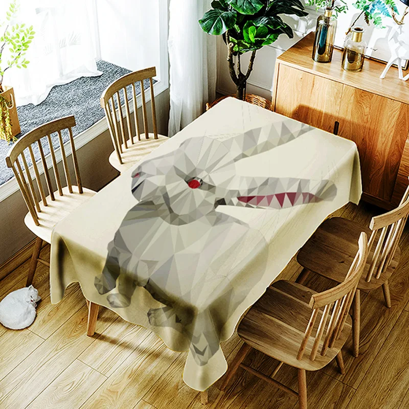 

Modern style cute cartoon animal pattern printing washable tablecloth
