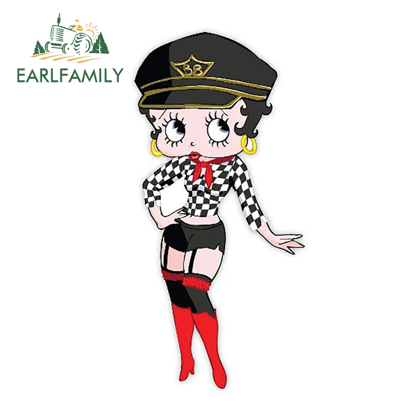 EARLFAMILY 13 см X 6 3 Betty Boop наклейка мотоциклетная Графический Смешные автомобильные