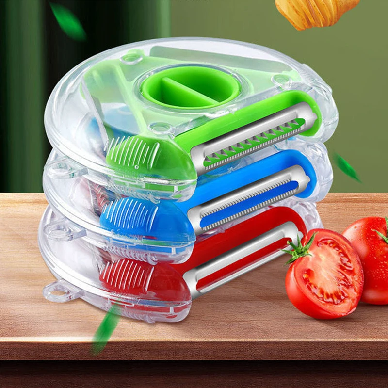 

Rotatable 3 In 1 Stainless Steel Fruit And Vegetable Peeler Potato Peeler Shredder Cutter Vegetable Grater Kitchen Gadget Knives