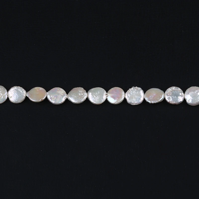 Недорогие натуральные белые бусины из ниток груши в форме монеты 11-12 мм Лидер