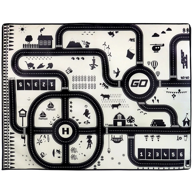 

City Traffic Car Park Play Mat Waterproof Parking Lot Kids Playmat Kid Rug Boy Girl Educational Toys For Children Map​ Game Mats