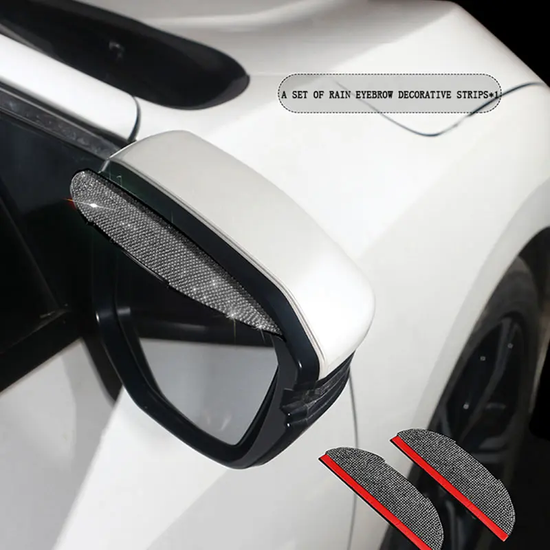 

Diamond Rainproof Anti-Reflective Reversing Mirror Car Rain-Proof Mirror Rain Shield Shade Cover Universal Auto Accessories 2Pcs