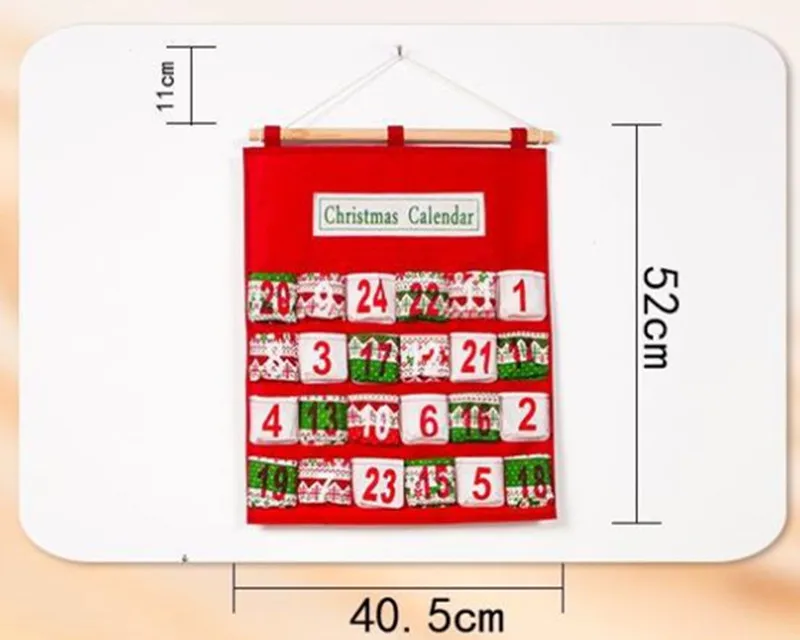 Christmas Wooden Cloth Calendar Tree Decorations for Home with Pockets New Year 2020 Navidad Noel Party Decor | Дом и сад