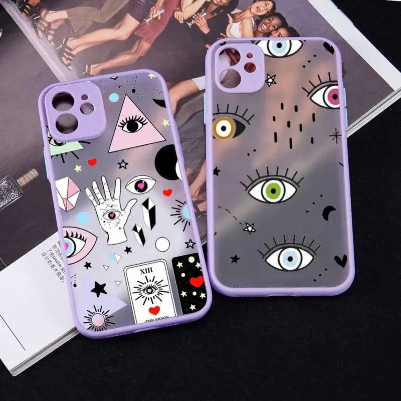 

Evil Eye lucky eyes Phone Case matte transparent For iphone 7 8 11 12 13 plus mini x xs xr pro max cover