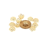 10pcs copper flower carved end caps brincos clasp earring connectors for earring studs jewelry diy accessories