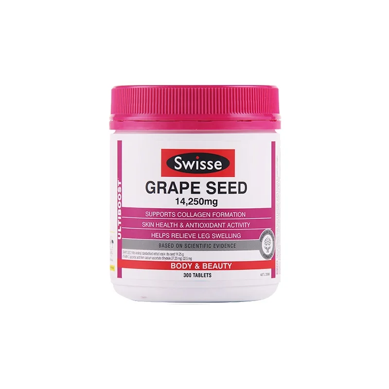 

Australia Swisse Grape Seed 14250mg 300 Tablets Support Collagen Formation Antioxidant Vitamin C Skin Health Relieve Swelling