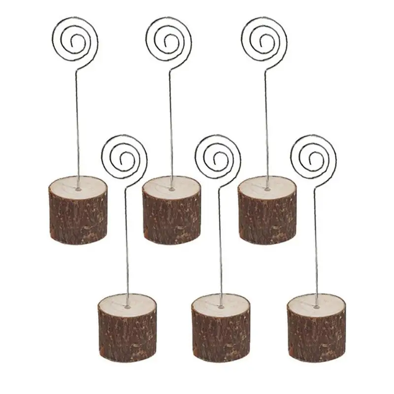 6 шт. из дерева в деревенском стиле держатели для карт указателей мест за столом с