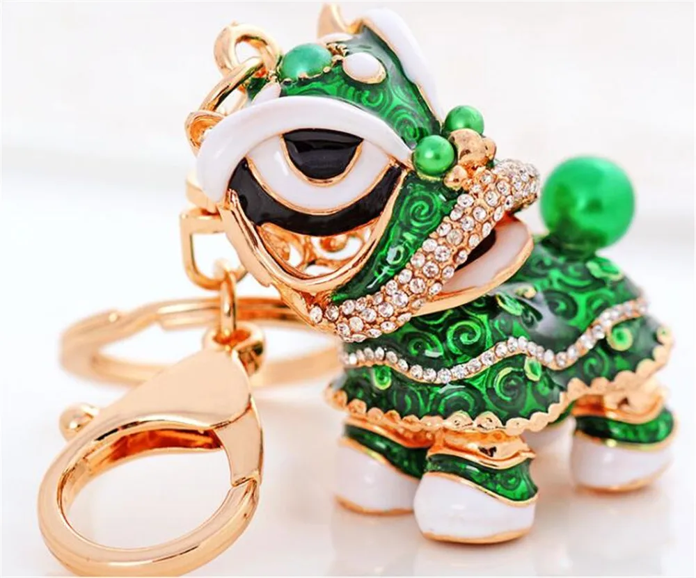 Chinese Traditional Colorful Fancy Lion Dance Keychain China Town Happy New Year Promotional Gift Purse Bag Charm Key Chain B868 | Украшения