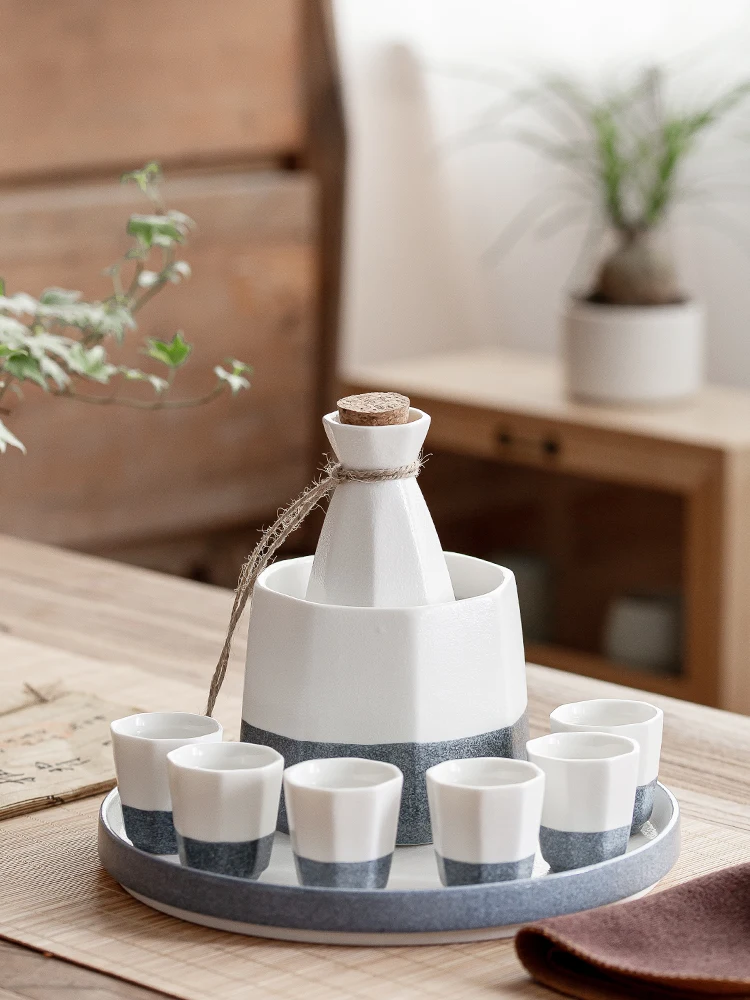 

Ceramic Creative Wine Equipment Vintage Art Collection Sake Cups Birthday Gift Set Design Barek Na Alkohol Drinkware EC50JJ