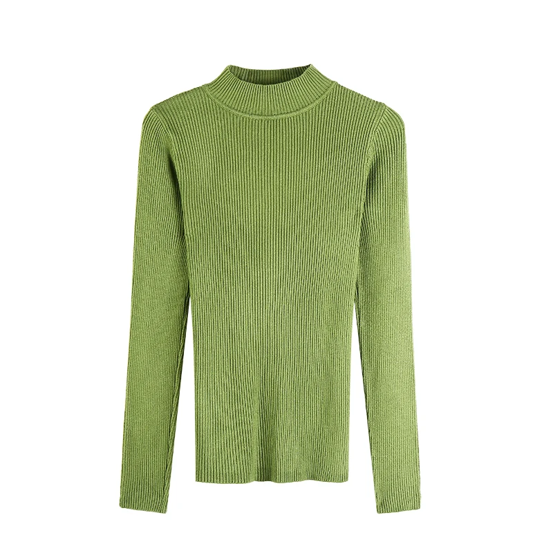 

Women's Sweaters Spring Autumn and Winter Basic Sweater Long Sleeve Half-High Collar Pullover Women's Solid Color Base Sweater