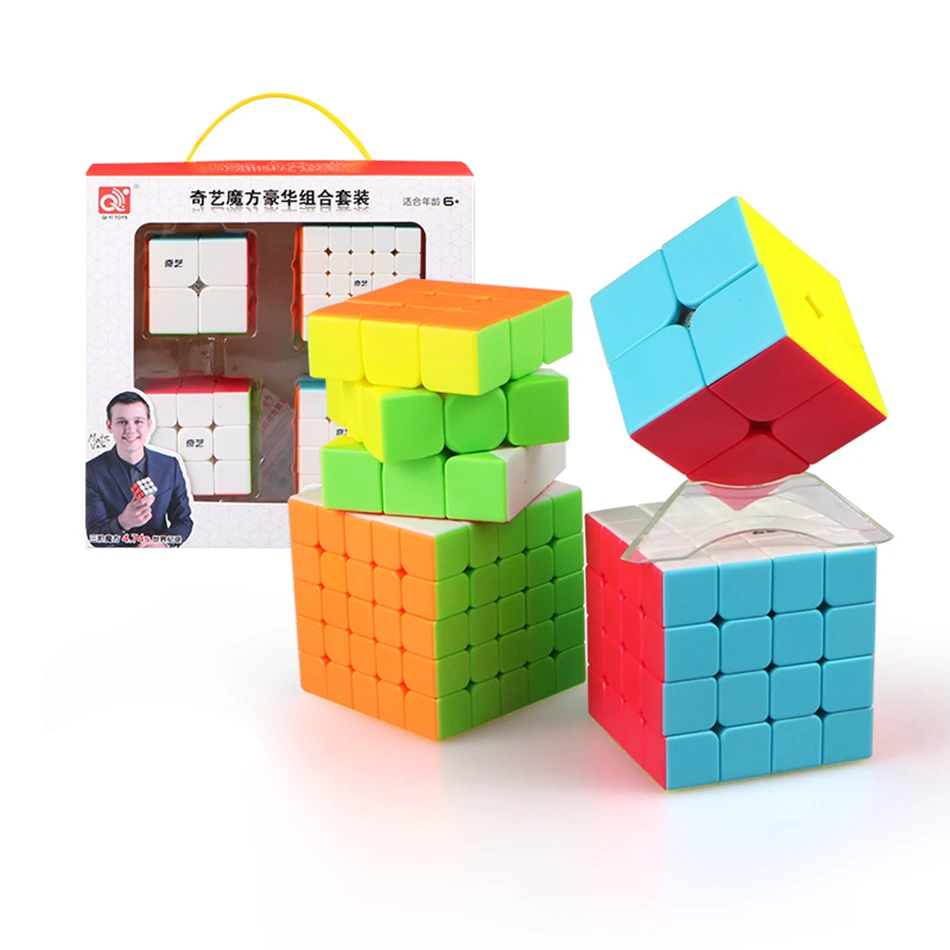 Набор волшебных кубиков Qiyi 2X2 3x3 4x4 5x5 Пирамида Skew Megaminx кленовый лист кубик рубик