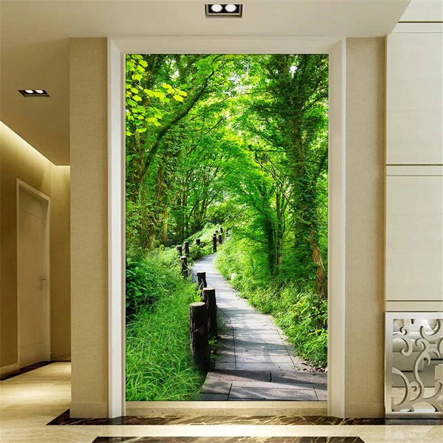 

Custom wallpaper 3d Photo murals Secluded forest Sheep path Natural scenery Woods Entrance wall paper papel de parede обои 3d