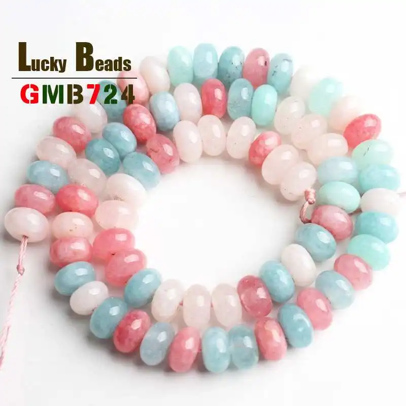 Круглые бусины из натурального камня морганита 5 х8 мм | Украшения и аксессуары