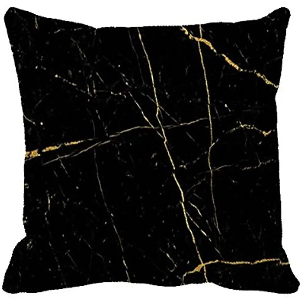 

Золотая мраморная черная наволочка для дивана Goldaisy