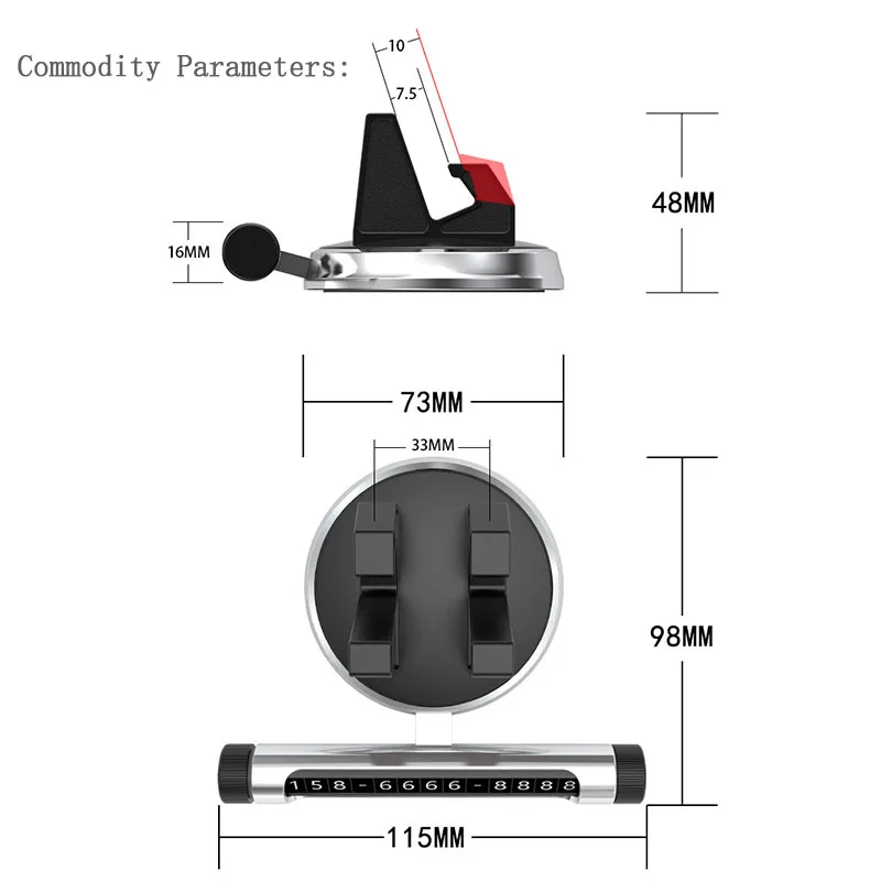 

Car Mobile Phone Stand Car Number Plate Move License Plate Personality Bracket Supplies Creative Bracket Temporary Parking Plate
