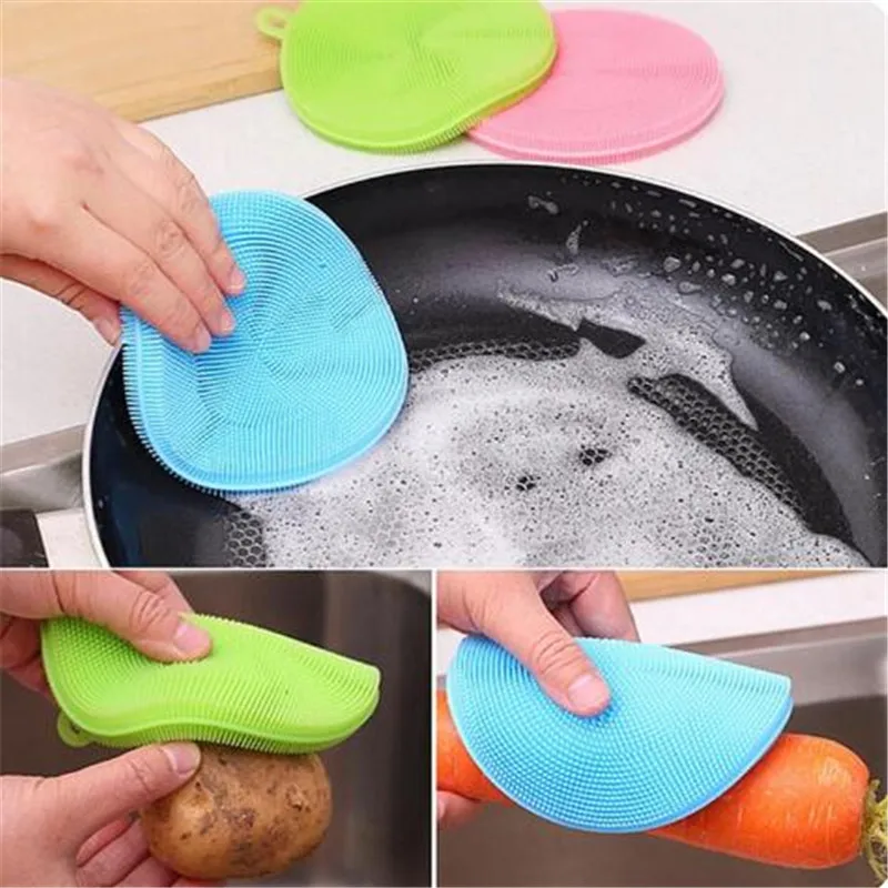 1 шт. силиконовая губка для мытья фруктов и овощей|Щетки овощей| |