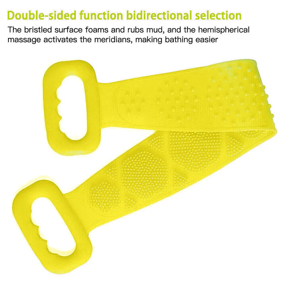 

Long Bath Shower Silicone Body Brush Bath Belt Exfoliating Back Brush Belt Wash Peeling Dead Skin Silicone Bath Towel