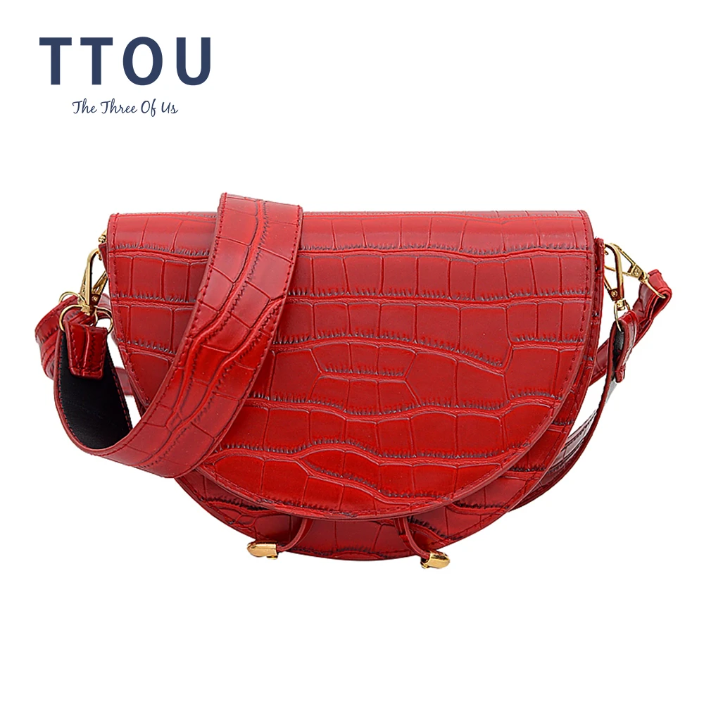 Крокодиловый узор кожаные сумки через плечо для женщин 2019 однотонная сумка