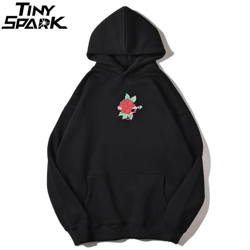Мужская толстовка с капюшоном в стиле хип хоп цветочным принтом Harajuku пуловер