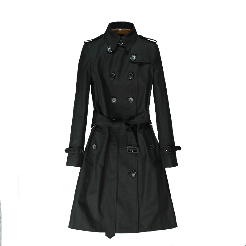 Популярная Новая женская ветровка в британском стиле 2020 черное приталенное