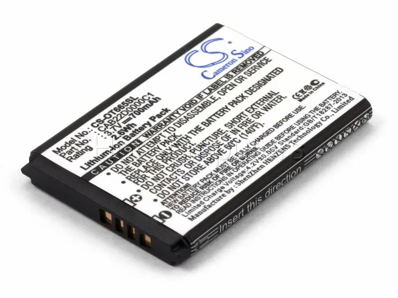 Аккумулятор CameronSino CS-OT665SL телефона Alcatel One Touch 356 506 665 668 2010 (CAB22B0000C1 CAB22D0000C1) |