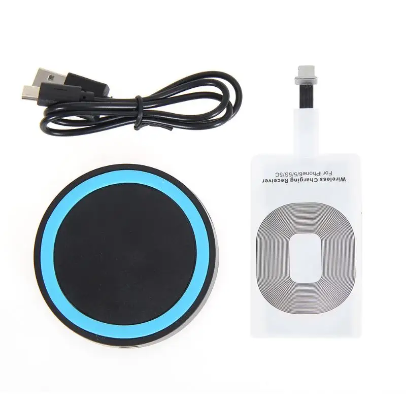 Настольное Беспроводное зарядное мини-устройство Qi с приемником для быстрой