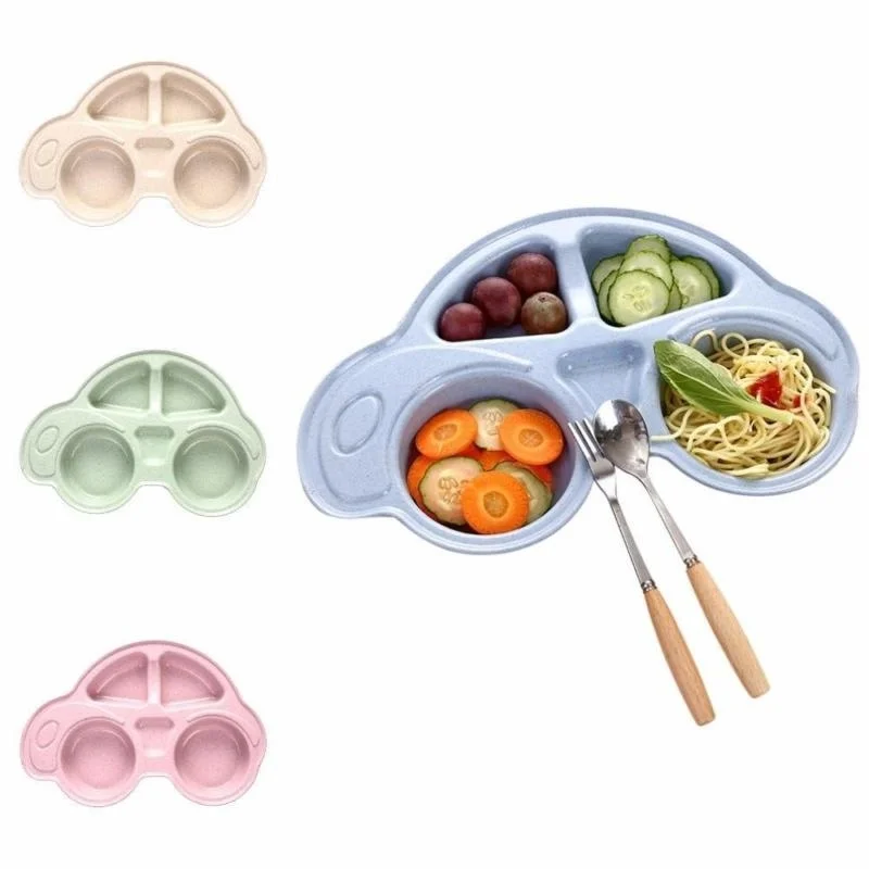 Детские блюда детская обеденная тарелка мультяшный автомобиль миска закуски