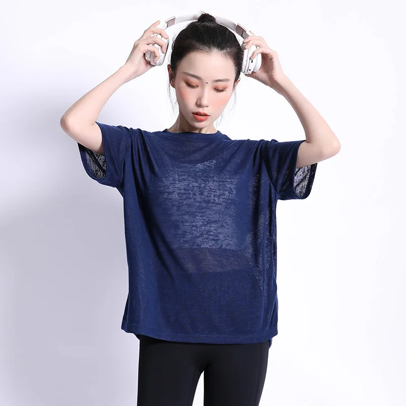 

Summer Sports Short-Sleeved Women 's Loose Slimming Quick-Drying Fitting T-shirt Blouse Running Training Yoga Clothes Fitness