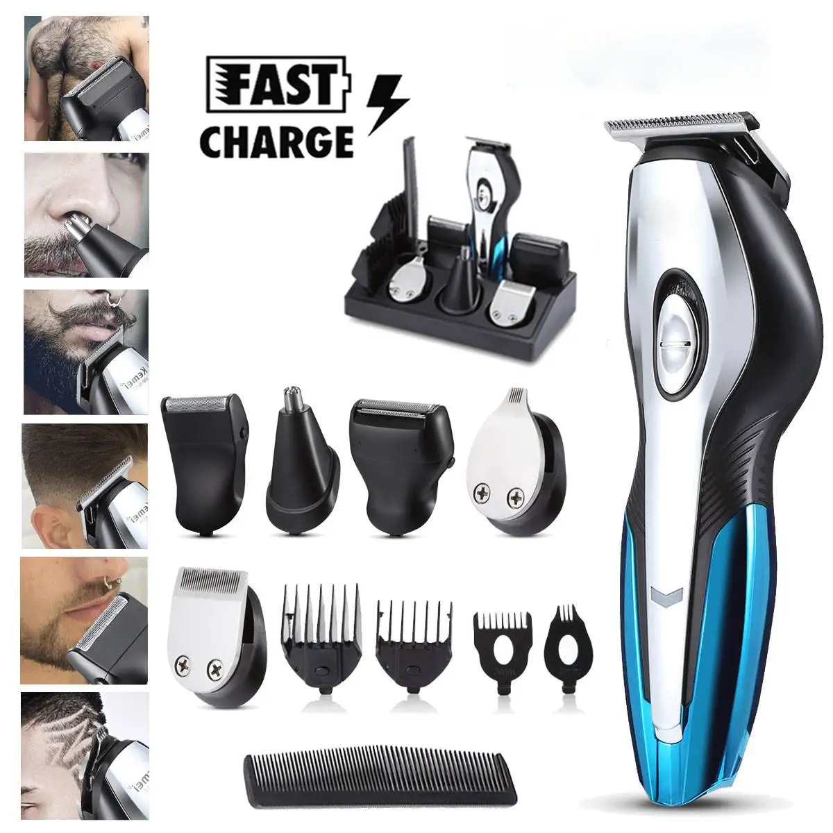

11 in 1 Electric Hair Trimmers Rechargeable Hair Clipper Electric Shaver Beard Trimmer Men Shaving Machine Cutting Nose Trimmer