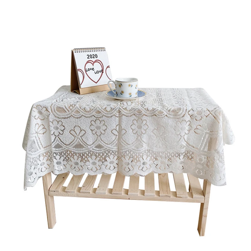 Vintage Lace Table Cloth Light Beige Cafe Restaurant Literary Bbackground Decorative ins Style Tablecloth | Дом и сад