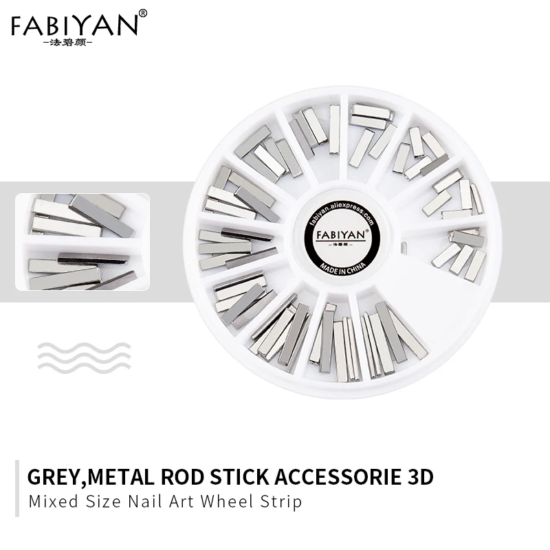 09 4 Color Nail Art Wheel Long Sharp Triangle Rivet Alloy Strip Metal Decoration Accessorie 3D Tips DIY Design Polish Manicure Tool - Цвет: 09