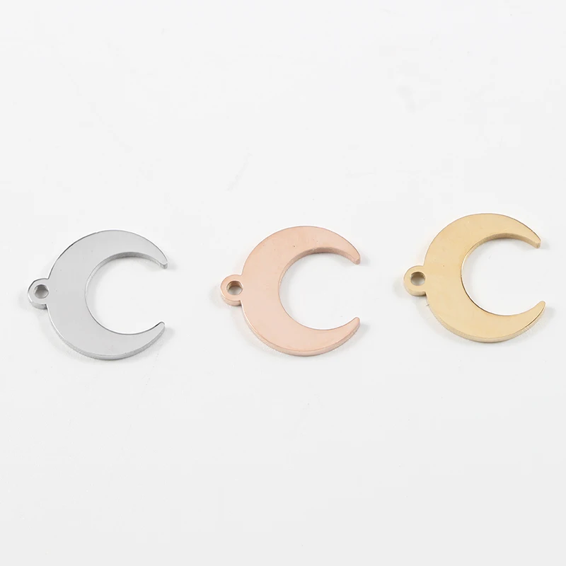 

New Moon Charms Stainless Steel Mirror Polished Charm 15*15.5mm Pendants Charms DIY Necklace Bracelet Jewelry 20pcs/lot