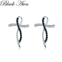 new black awn romantic silver color jewelry natural party stud earrings for women bijoux i156