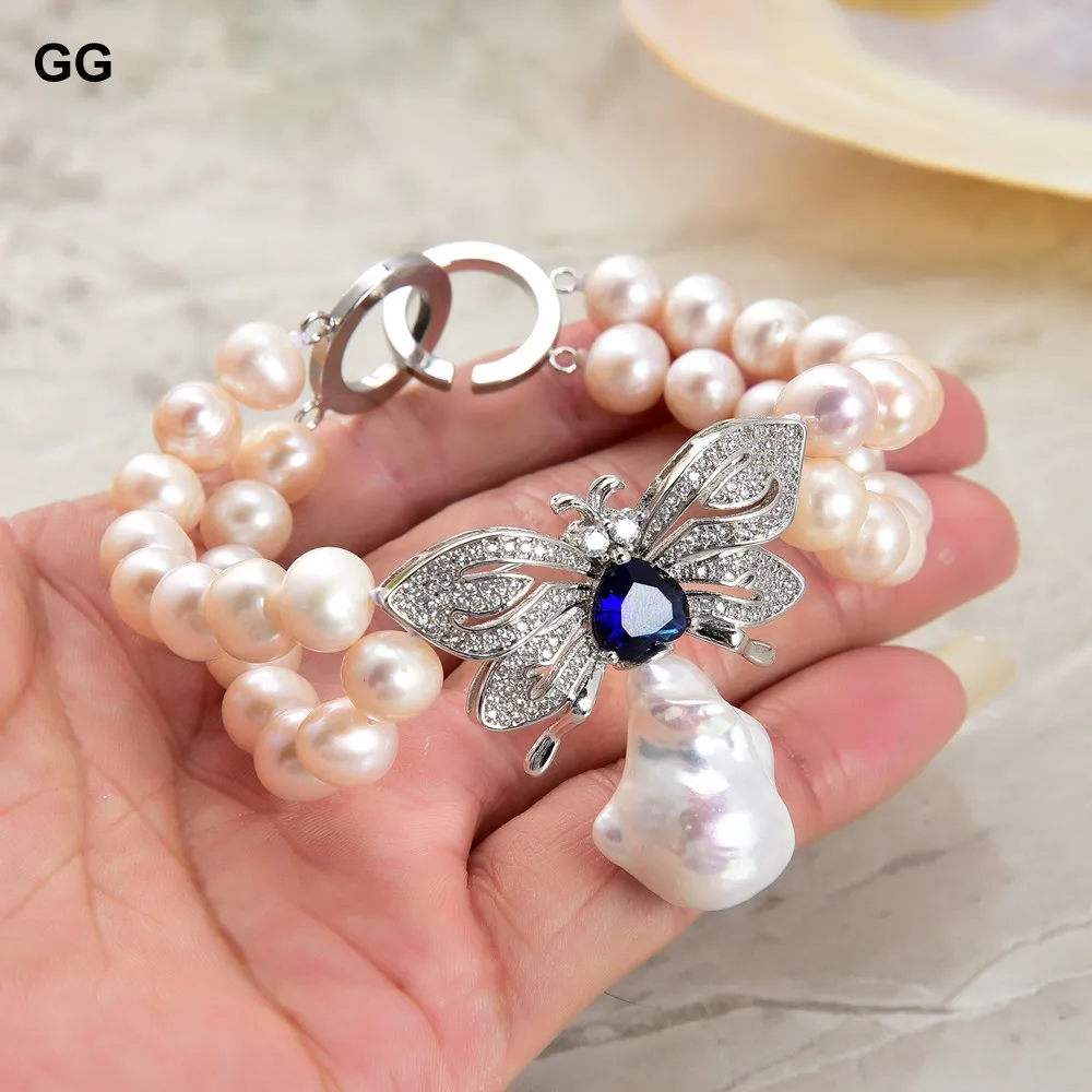 GuaiGuai ювелирные изделия натуральный жемчуг белый культивированный Кеши Бабочка