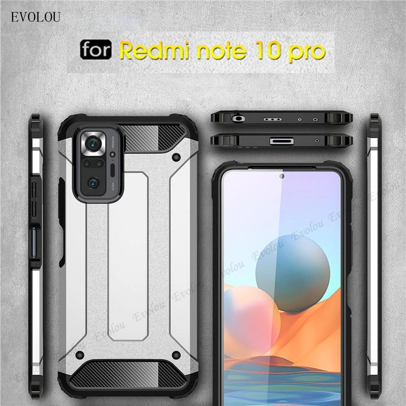 

For Redmi Note 10 Pro Case Armor Shockproof Silicone Hard Pc Phone Case For Xiaomi Poco X3 Nfc F2 Pro Mi 11 10 Lite Back Cover