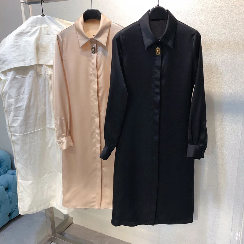 

Quality End 11.27 High Temperament Fashion Shirt Women Comfortable Lapel Long Sleeve Slim Dress