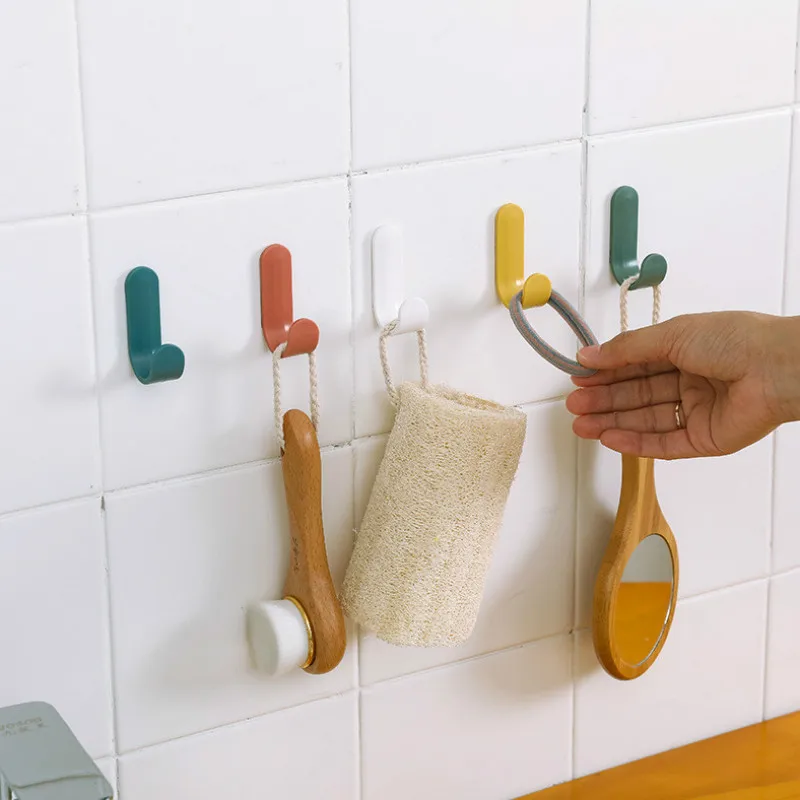 4 6 шт./компл. скандинавские самоклеящиеся пластиковые одиночные крючки настенные