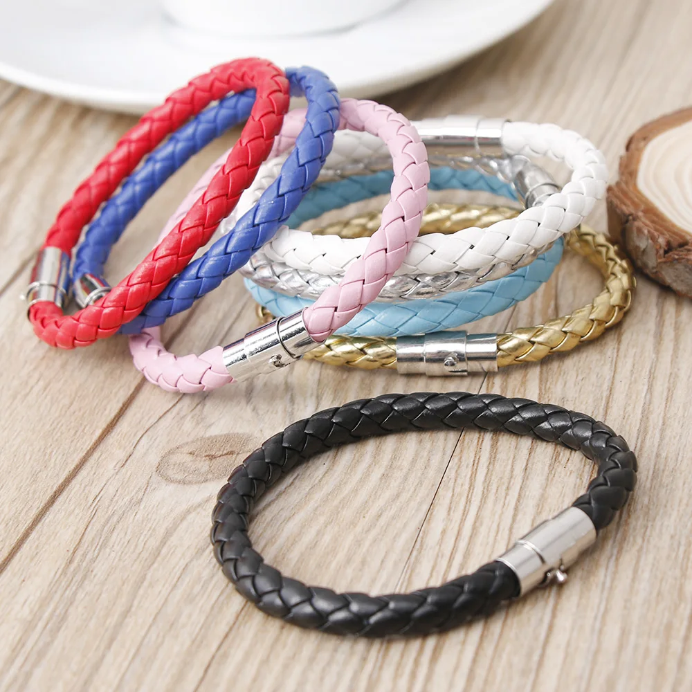 Модный плетеный кожаный браслет ручной работы унисекс для женщин и мужчин со