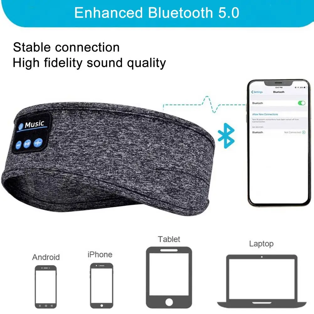 Музыкальная повязка на голову Bluetooth маска для сна гарнитура бега головной платок