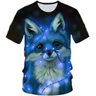 Детская футболка с забавным 3D принтом, летняя футболка для мальчиков и девочек с изображением Милого Животного, собаки, галактики, кота, волка, дракона, 2020