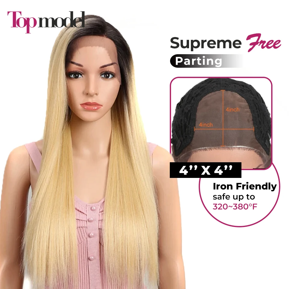 

TOPMODEL 4X4 Lace Front Wig Synthetic Lace Front Wig Long Straight Wig Ombre Blonde Wig Lace Wigs For Black Women Cosplay Wig