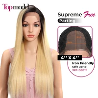 topmodel 4x4 lace front wig synthetic lace front wig long straight wig ombre blonde wig lace wigs for black women cosplay wig