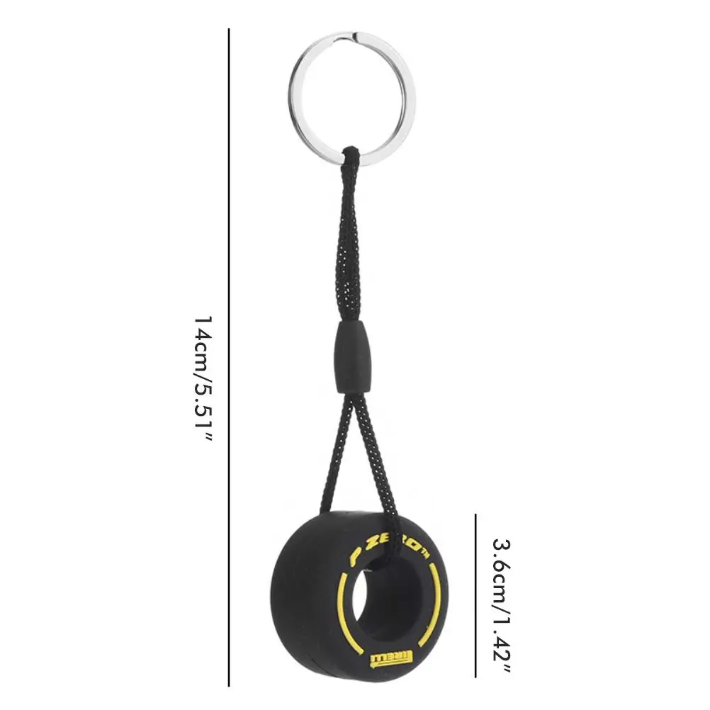

Simulation Cartoon Small Tire Keychain PVC Soft Rubber Key Ring Car Hanging Ornaments Decoration Interior Accessories