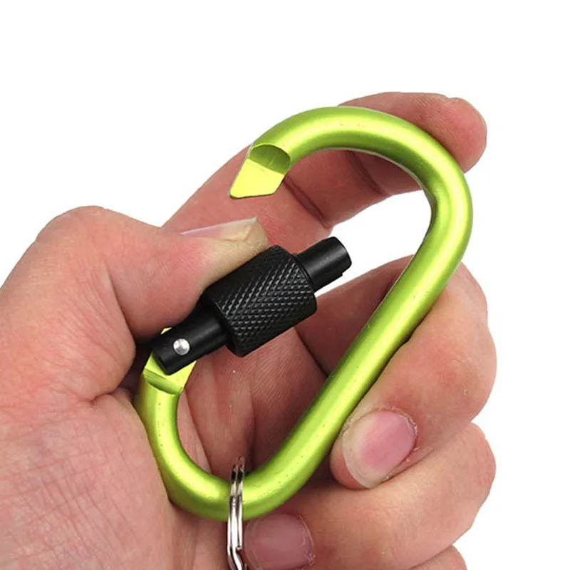 1 шт. 8 см алюминиевый сплав пружинный карабин d кольцо брелок клип многоцветный