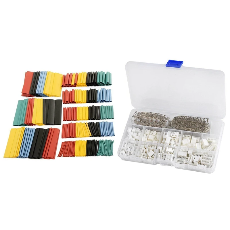

328Pcs Cable Heat Shrink Tubing Sleeve Wire Wrap Tube & 560Pcs 2.54Mm JST-XHP 2/3/4/5 Pin Housing Connector Kit